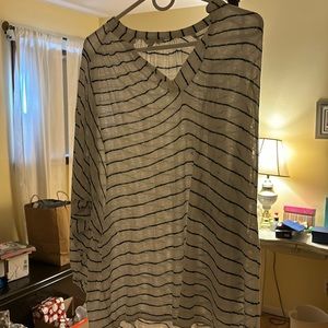 Striped top. Gauzy material. Lucky Brand.